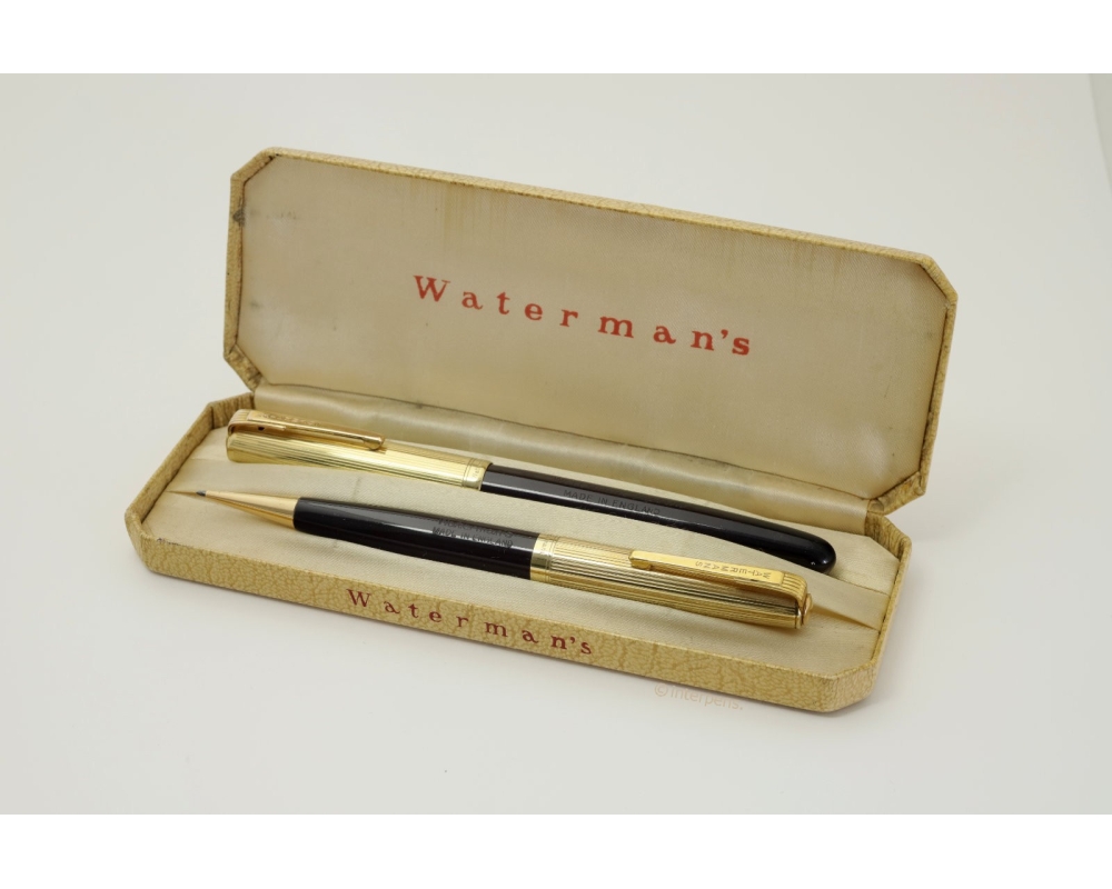 Waterman Taperite Statleigh Set Hebelfüllhalter Drehbleistift in Box Vintage