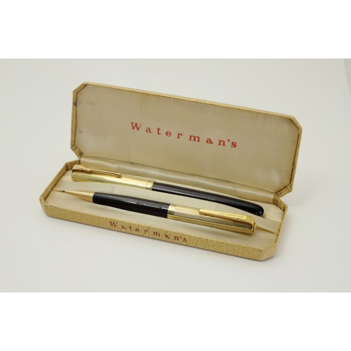 Waterman Taperite Statleigh Set Hebelfüllhalter Drehbleistift in Box Vintage