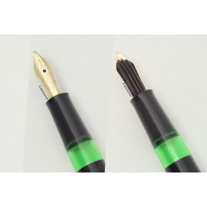 Pelikan 400f Tischfüllhalter 14C OBB Goldfeder Glasstand Milano 1957 Vintage