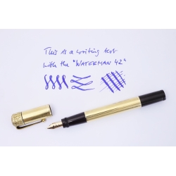 Waterman No. 42 Italian 18K Rolled Gold Overlay Safety Pen 14C F Nib Vintage
