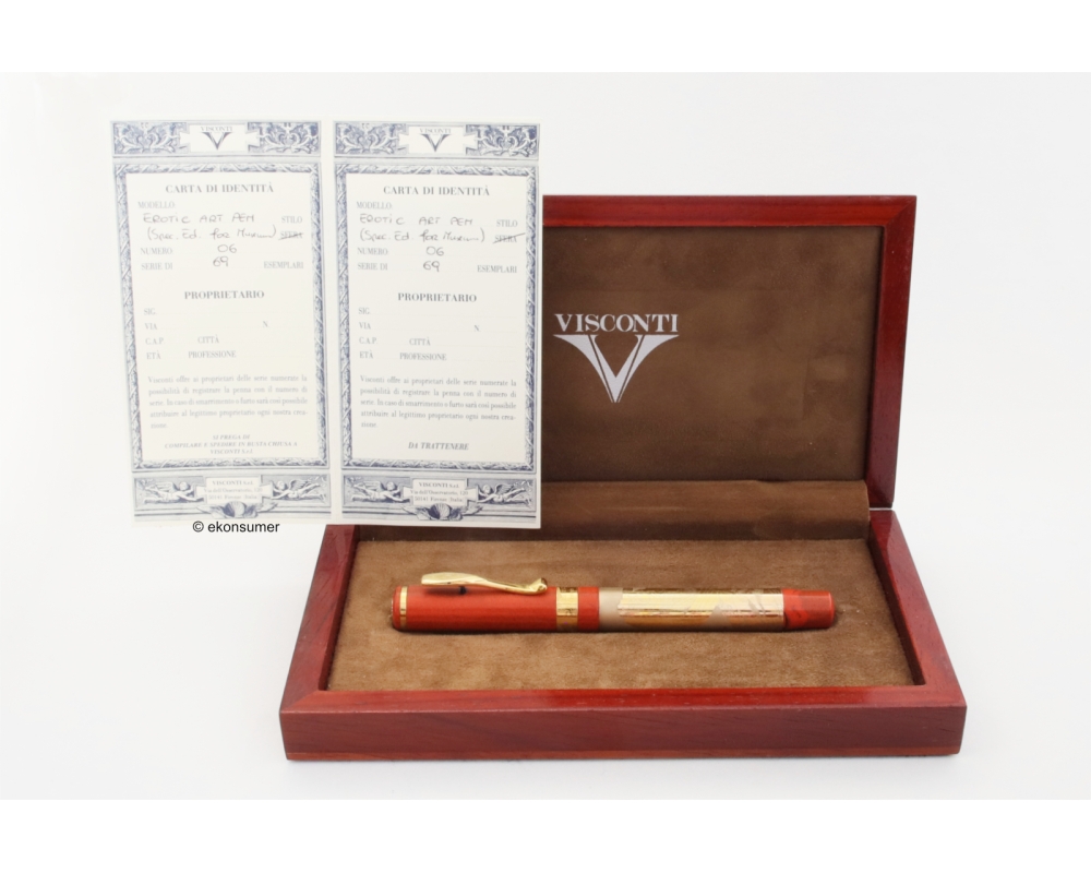 Visconti Erotic Art Pen Limited Edition Füllhalter Vakuumfüller 18K M Feder Box