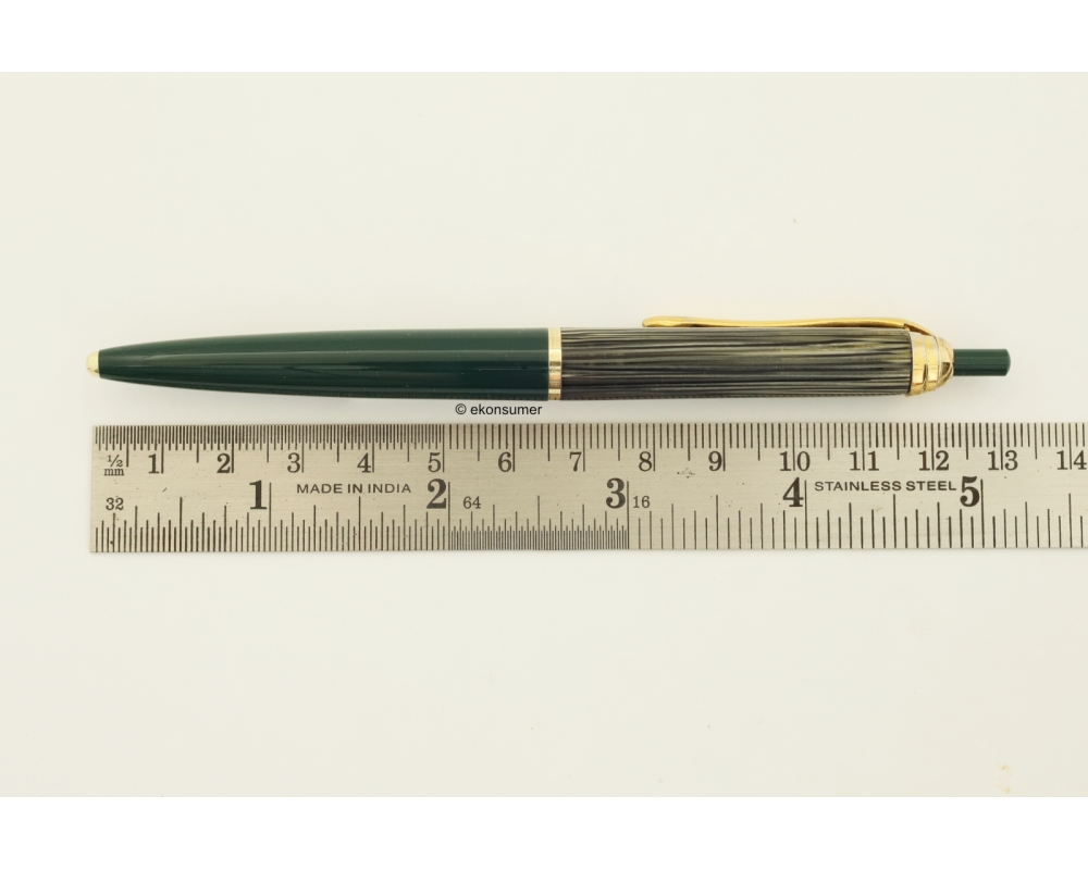 Geha 320 Hermetic Ballpoint Pen Dark-green striped 1950es