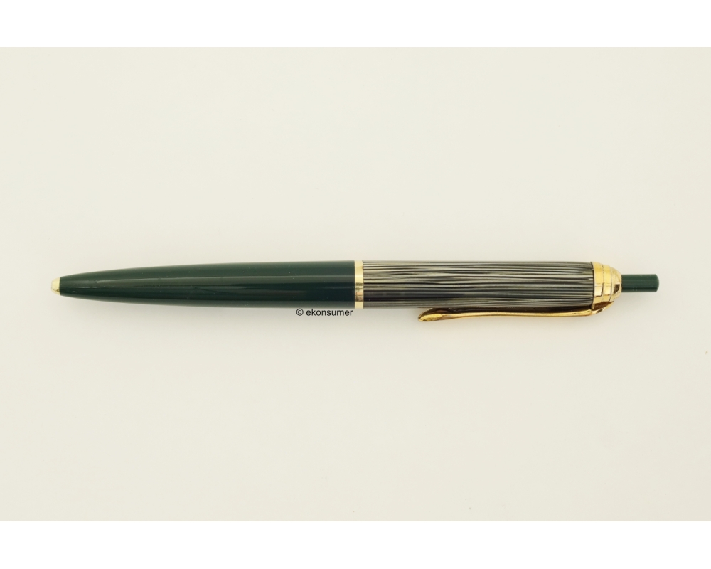 Geha 320 Hermetic Ballpoint Pen Dark-green striped 1950es