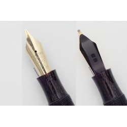 Soennecken 111 Superior Black-Silver Piston Filler 14K BB flex Gold Nib Vintage