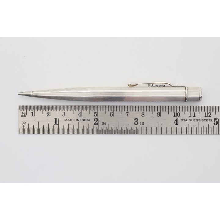 Art Deco Drehbleistift Georg Lauer 925 Sterlingsilber 1.18 mm Mine Achtseitige Form