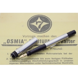 Osmia no. 1 830 Safety Pen Silver-Overlay 14C B Gold-nib 1925 VINTAGE