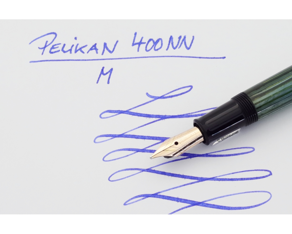 Pelikan 400NN Green striped 14C M flex Gold-nib Piston filler 1957 Vintage