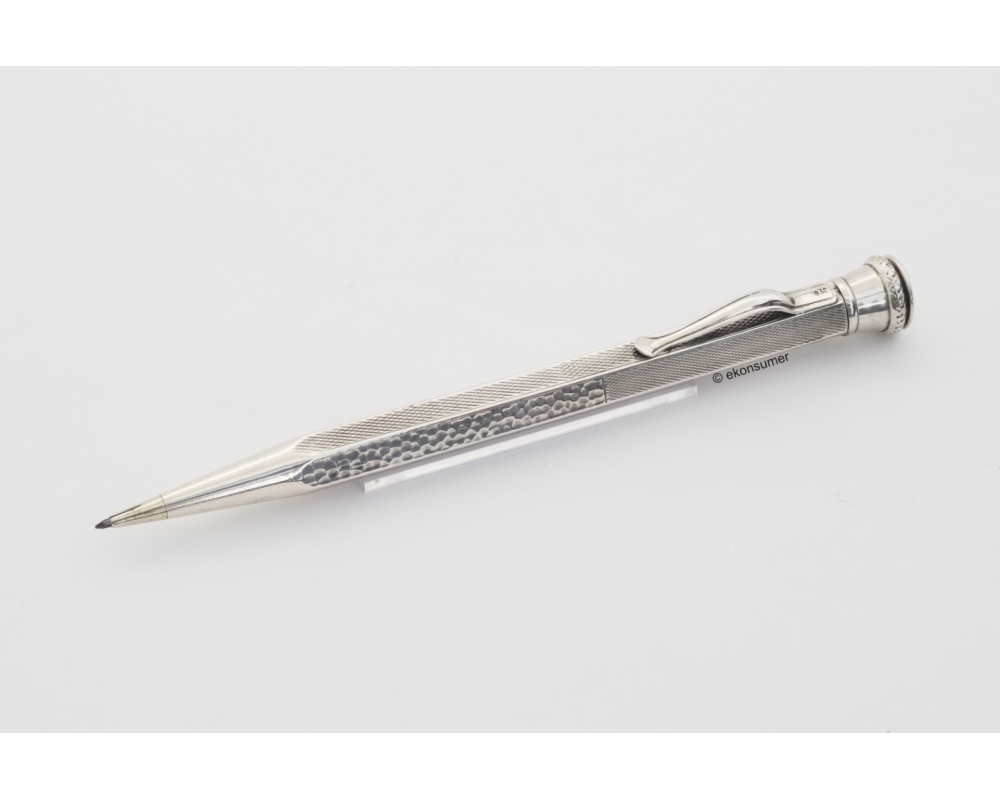 Art Deco Mechanical Pencil 830 Silver 1.18 mm Lead Guilloche Vintage