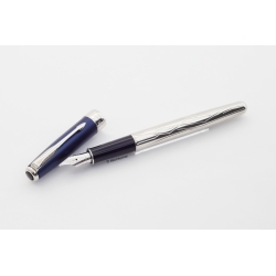 Parker Sonnet Gift Edition Blue Silver 18K M Goldnib Cartrdige-filler Full-Set