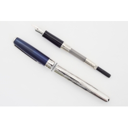Parker Sonnet Gift Edition Blue Silver 18K M Goldnib Cartrdige-filler Full-Set