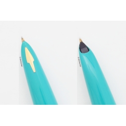 Parker 61 Torqoise Rolled-gold 14C M Goldnib Capillary-filler England Box