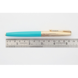 Parker 61 Torqoise Rolled-gold 14C M Goldnib Capillary-filler England Box