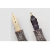 Soennecken 222 Superior Lizard Gray Piston Filler 14K OBB flex Gold-nib Vintage