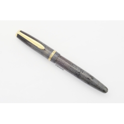 Soennecken 222 Superior Eidechse Grau Kolbenfüllhalter flex 14K OBB Goldfeder Vintage