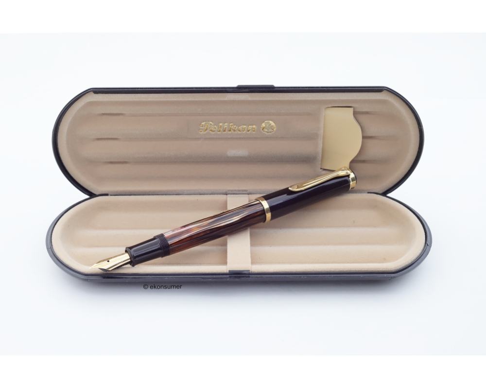 Pelikan M400 Old Style Brown Tortoise 14C OM Gold-nib Pistonfiller Box