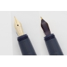 Soennecken 55 Petrol-blue Piston-filler 14K F Gold-nib Vintage - RARE!