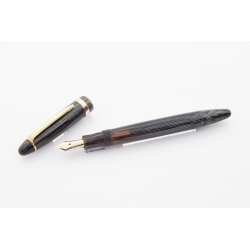 Soennecken 333 Extrar silver-striated Celluloid Piston-filler 14K OBB flex Gold-nib Vintage