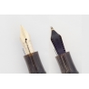 Soennecken 333 Extrar silver-striated Celluloid Piston-filler 14K OBB flex Gold-nib Vintage