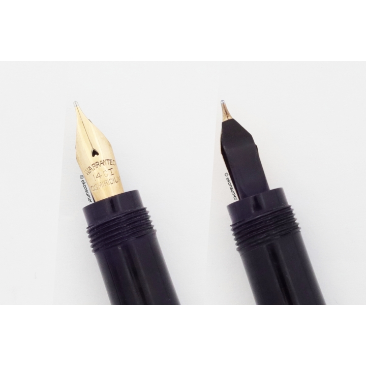 Montegrappa Pilus Walzgold-Overlay Puttos Sicherheitsfüller Safety 14C F Goldfeder 1925 VINTAGE