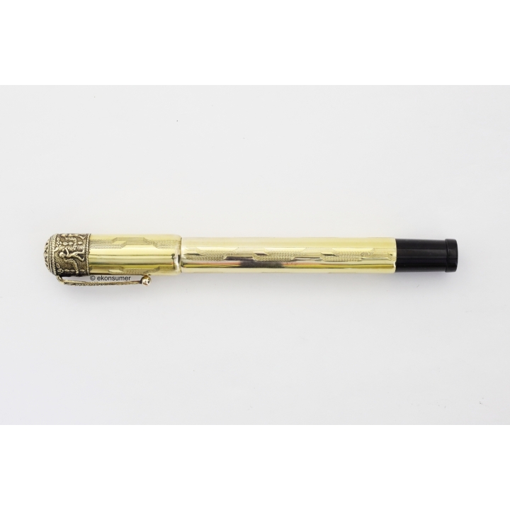 Montegrappa Pilus Rolled-Gold-Overlay Putti Safety 14C F Gold-nib 1925 VINTAGE