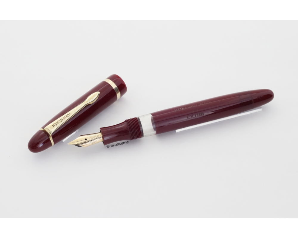 Soennecken 444 Extra Weinrot Kolbenfüllhalter 14K M Goldfeder Vintage - SELTEN!