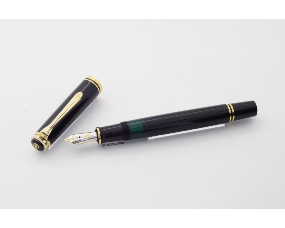 Pelikan M600 Sovereign Black 14C M Gold-nib Pistonfiller