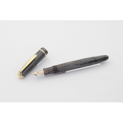 Soennecken 222 Lady Eidechse Grau Kolbenfüllhalter 14K flex B Goldfeder Vintage