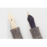 Soennecken 222 Lady Grey lizard Piston Filler 14K flex B Gold Nib Vintage