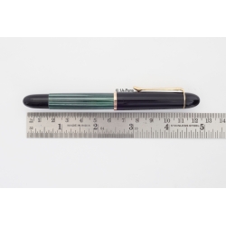Pelikan 140 Grün-gestreift 14C DF Goldfeder Kolbenfüller Box 1956 Vintage SELTEN!
