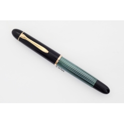 Pelikan 140 Grün-gestreift 14C DF Goldfeder Kolbenfüller Box 1956 Vintage SELTEN!