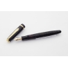 Soennecken 222 Superior Black-Silver Piston Filler 14K M flex Gold Nib Vintage