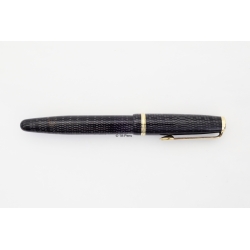 Soennecken 222 Superior Black-Silver Piston Filler 14K M flex Gold Nib Vintage