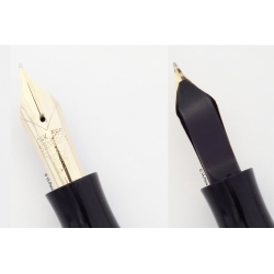Soennecken 420 Celluloid Piston-filler w/ Click-mechanism 14K EF Gold-nib Vintage