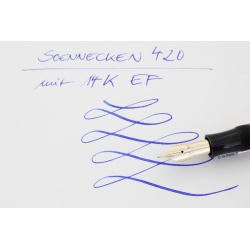 Soennecken 420 Celluloid Piston-filler w/ Click-mechanism 14K EF Gold-nib Vintage
