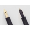 Soennecken 103 golden-marbled Celluloid Piston-filler flex 14K OM Gold-nib Vintage