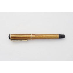 Soennecken 103 golden-marbled Celluloid Piston-filler flex 14K OM Gold-nib Vintage