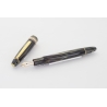 Montblanc Meisterstück 144 grau-gestreiftes Zelluloid Kolbenfüller 14K EF Goldfeder