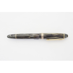 Montblanc Meisterstück 144 grau-gestreiftes Zelluloid Kolbenfüller 14K EF Goldfeder