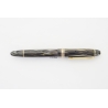 Montblanc Meisterstück 144 grau-gestreiftes Zelluloid Kolbenfüller 14K EF Goldfeder