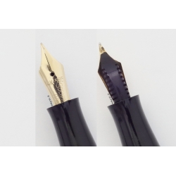 Soennecken 508 Lady grau-marm. Kolbenfüllhalter flex 14K EF Goldfeder Vintage