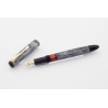 Soennecken 103 grey-striped Celluloid Piston-filler flex 14K B Gold-nib Vintage