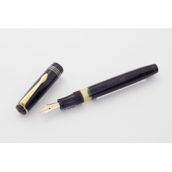 Soennecken 412 Celluloid Piston-filler w/ Click-mechanism flex 14K M Gold-nib Vintage