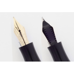 Soennecken 412 Celluloid Piston-filler w/ Click-mechanism flex 14K M Gold-nib Vintage