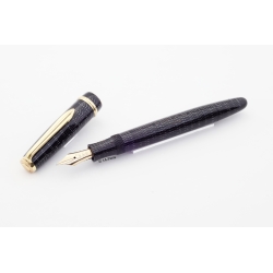Soennecken 222 Superior Schwarz-Silber Kolbenfüllhalter flex 14K M Goldfeder Vintage