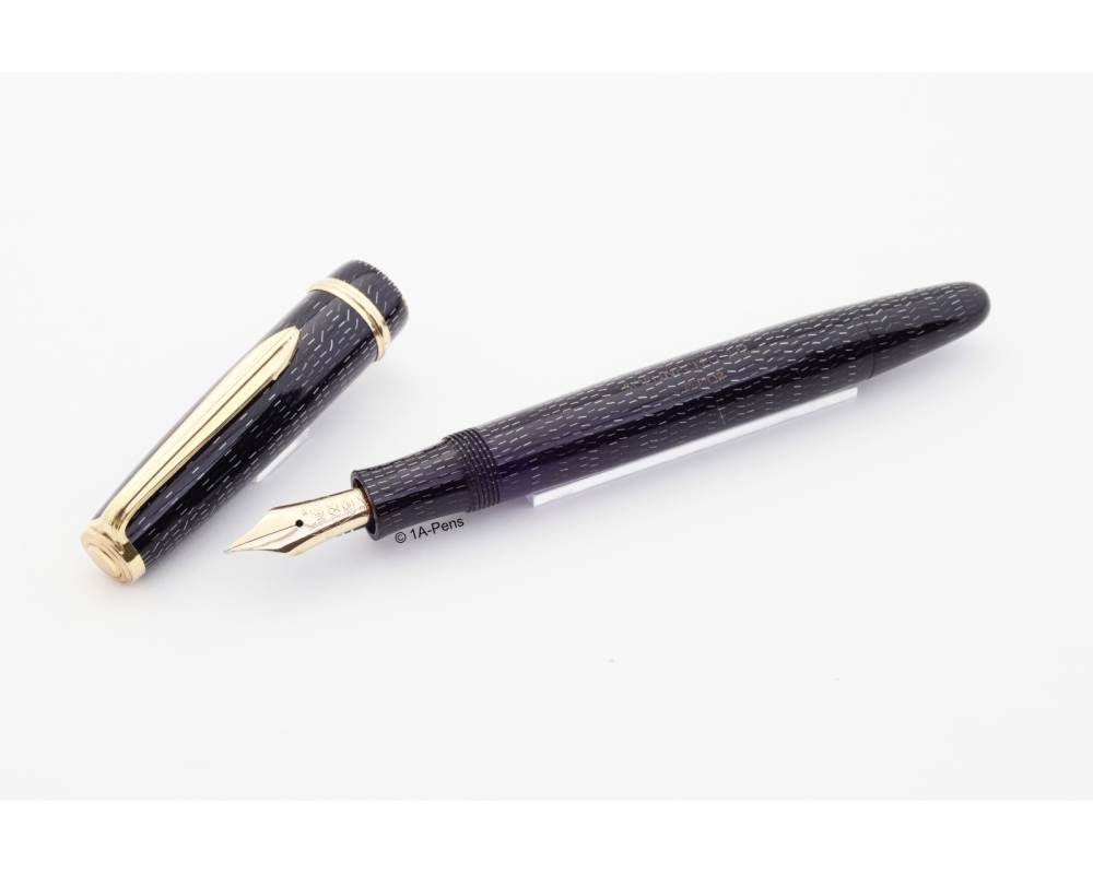 Soennecken 222 Superior Schwarz-Silber Kolbenfüllhalter flex 14K M Goldfeder Vintage Soennecken 222 Superior Schwarz-Silber Kolbenfüllhalter flex 14K M Goldfeder Vintage