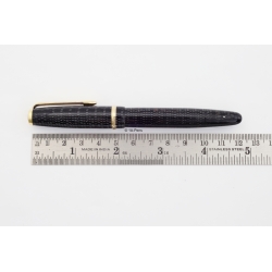 Soennecken 222 Superior Schwarz-Silber Kolbenfüllhalter flex 14K M Goldfeder Vintage