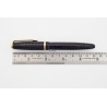 Soennecken 222 Superior Schwarz-Silber Kolbenfüllhalter flex 14K M Goldfeder Vintage