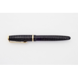 Soennecken 222 Superior Schwarz-Silber Kolbenfüllhalter flex 14K M Goldfeder Vintage