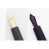 Soennecken 103 blue-striped Celluloid Piston-filler flex 14K OM Gold-nib Vintage