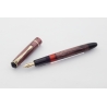 Soennecken 103 red-striped Celluloid Piston-filler flex 14K EF Gold-nib Vintage